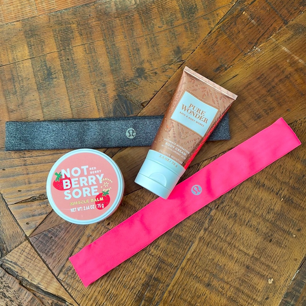 LULULEMON Headband bundle + self care items!